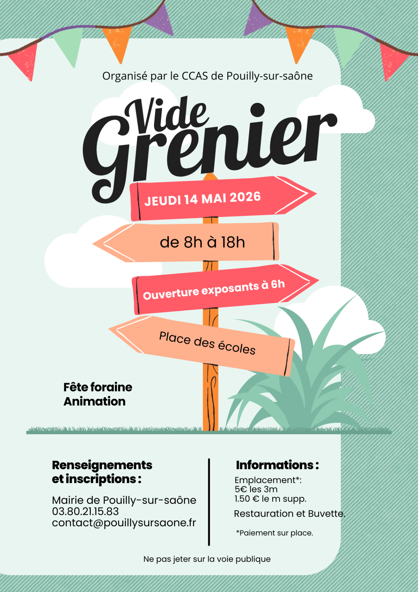 Affiche vide-grenier 2026 Pouilly 